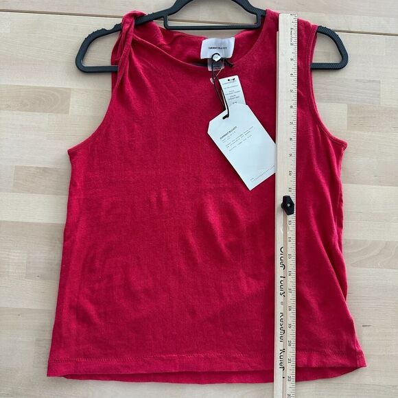 Current Elliott Tank Top Womens XS 0 Red Linen Cotton Elevated Basic Natural - Picture 10 of 10